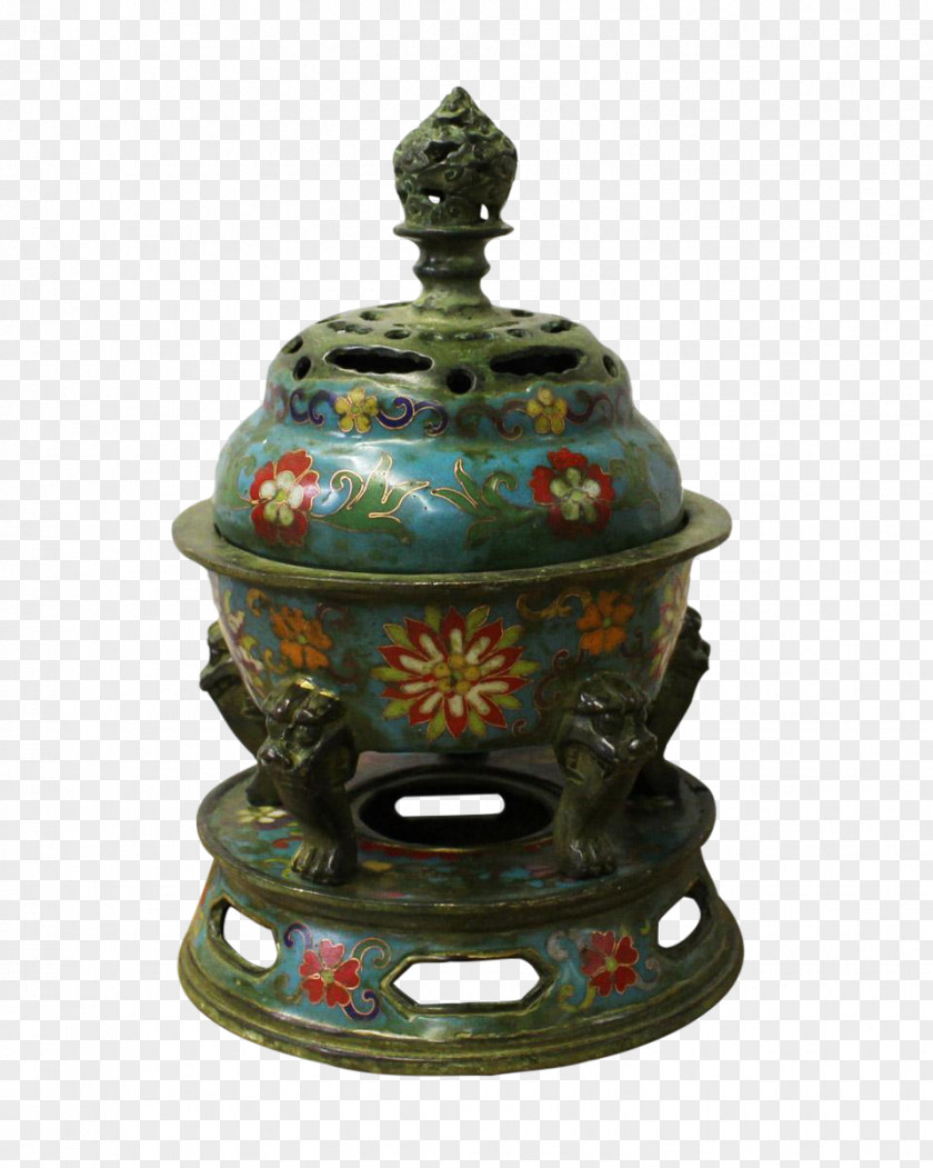 Incense Burner Pot Chairish Ceramic Cloisonné Furniture Antique PNG