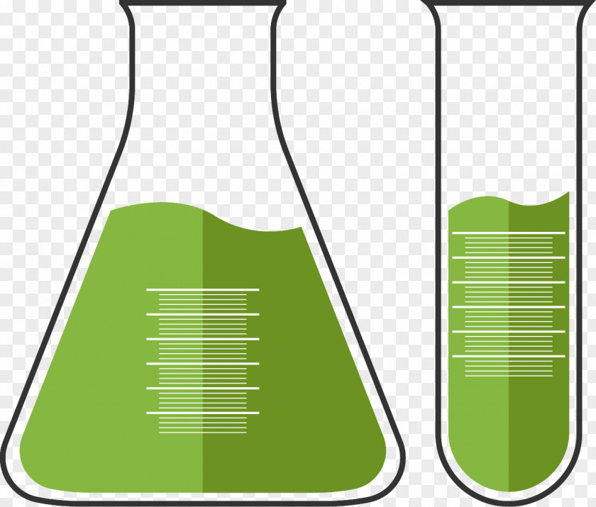 Laboratory Equipment Beaker Green Clip Art Line PNG