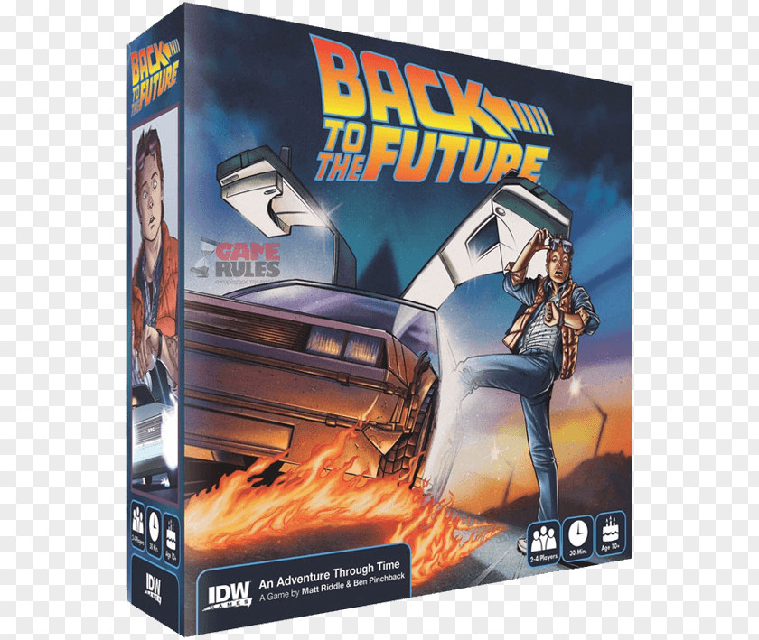 Back To The Future Marty McFly Dr. Emmett Brown Board Game DeLorean Time Machine PNG