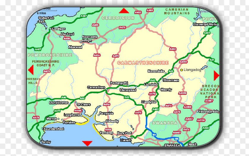 Map Water Resources Carmarthenshire Ecoregion Land Lot PNG