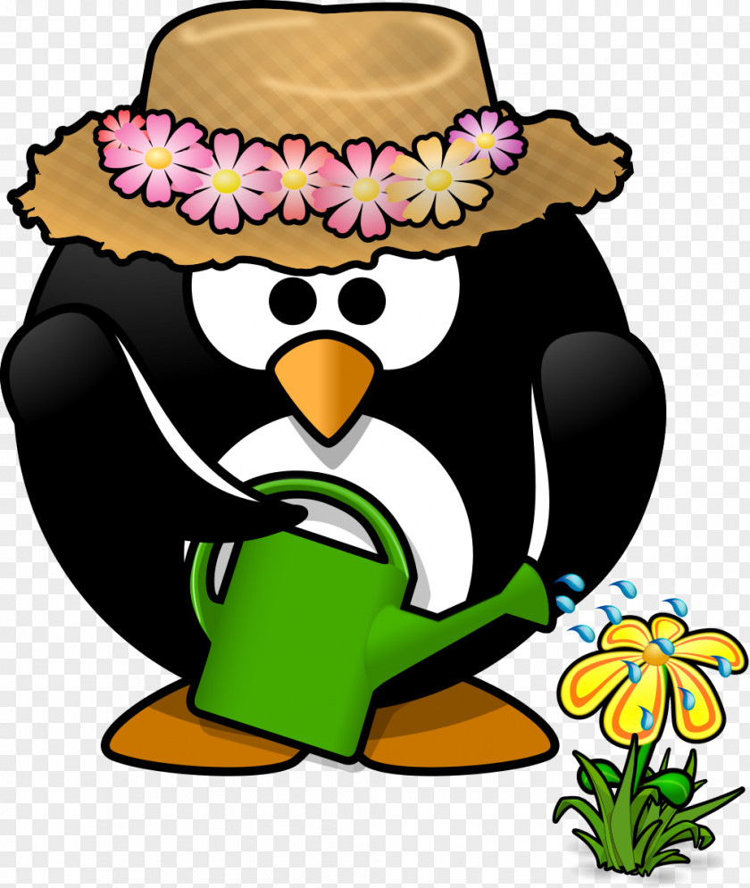 Moini Penguin Gardening Flower Garden Clip Art PNG