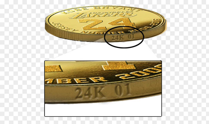 Gold Los Angeles Lakers Carat Coin Medal PNG