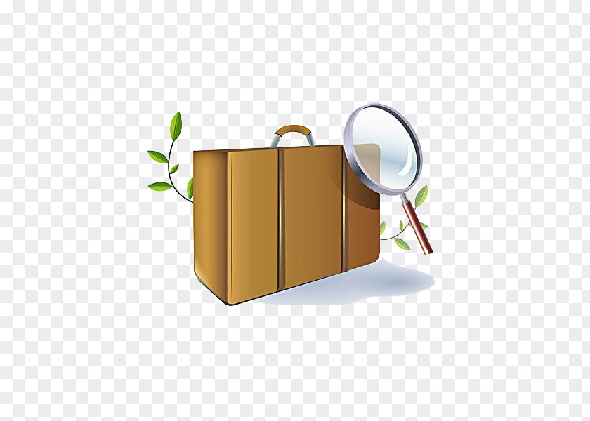 Luggage And Magnifying Glass Suitcase PNG