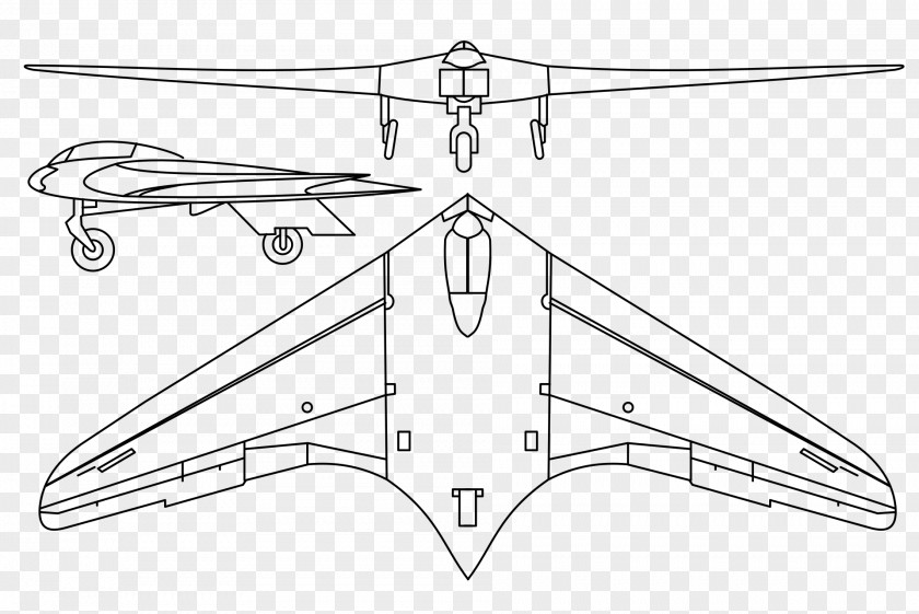 Line Drawing Horten Ho 229 Airplane H.XVIII Fixed-wing Aircraft Ministry Of Aviation PNG