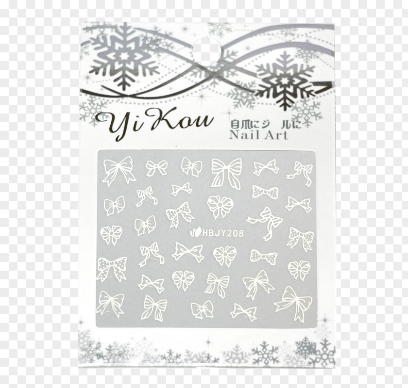 Nail Model Paper Decal Sticker Snowflake Pattern PNG