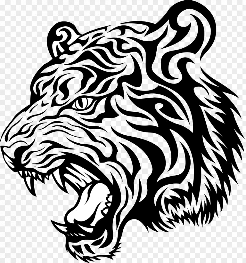 Animal Tiger Print Head Drawing Clip Art PNG