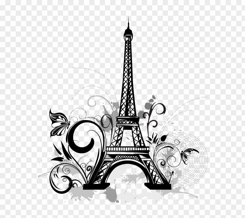 Eiffel Tower Wall Decal Tattoo Drawing PNG