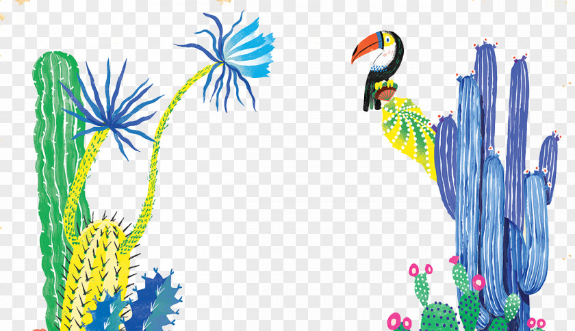 Creative Painted Cactus Pattern Background Illustrator Illustration PNG