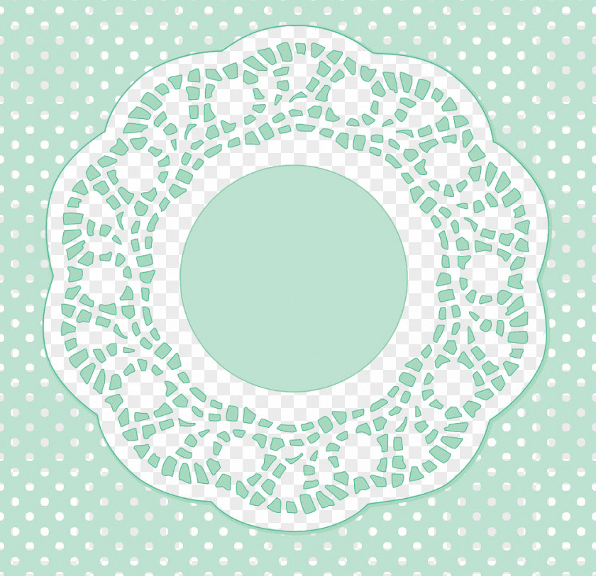 Green Background Pastel Doily Polka Dot Illustration PNG