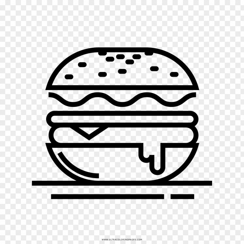 Hamburguesa Hamburger Cheeseburger French Fries Drawing Black And White PNG