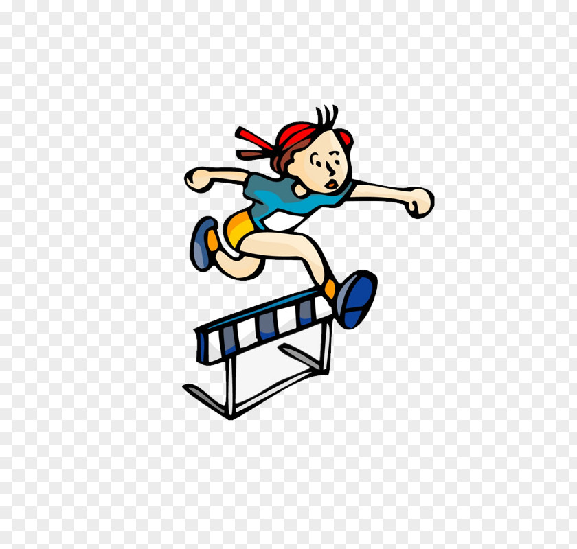 Hurdling Sports Athlete Running Illustration PNG