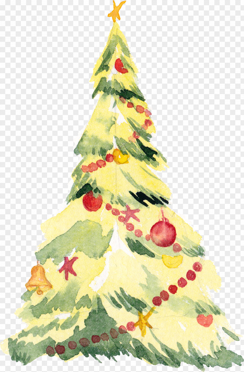Yellow Christmas Tree Towel Federa Ornament PNG