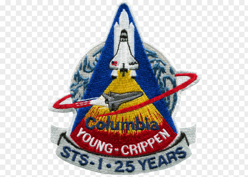 25 Anniversary STS-1 Mission Patch Headgear Embroidered Space Shuttle PNG