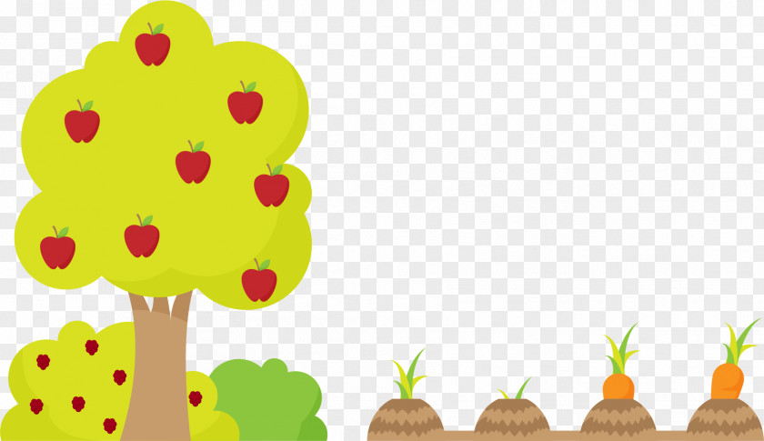 Cartoon Apple Tree Farm Euclidean Vector PNG