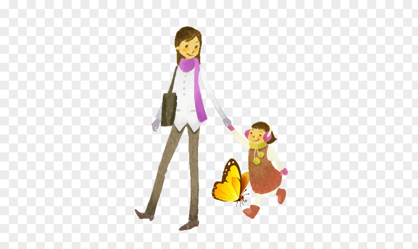 Mother Holding A Child Cartoon Illustration PNG