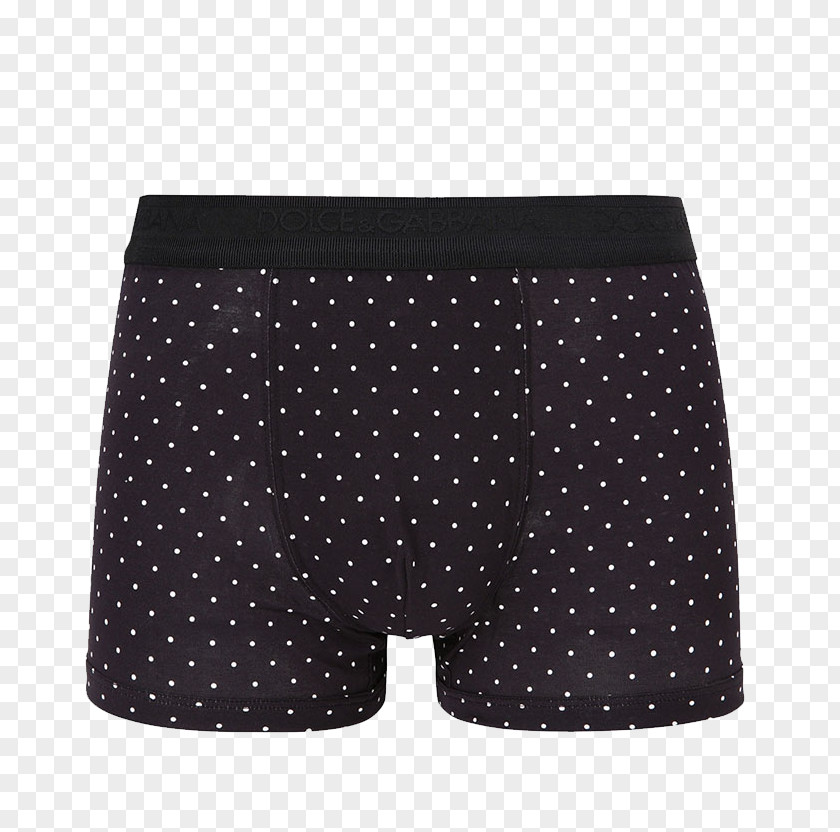 Dolce & Gabbana Black Belt In Front Of White Dots Underwear Swim Briefs Underpants Trunks PNG