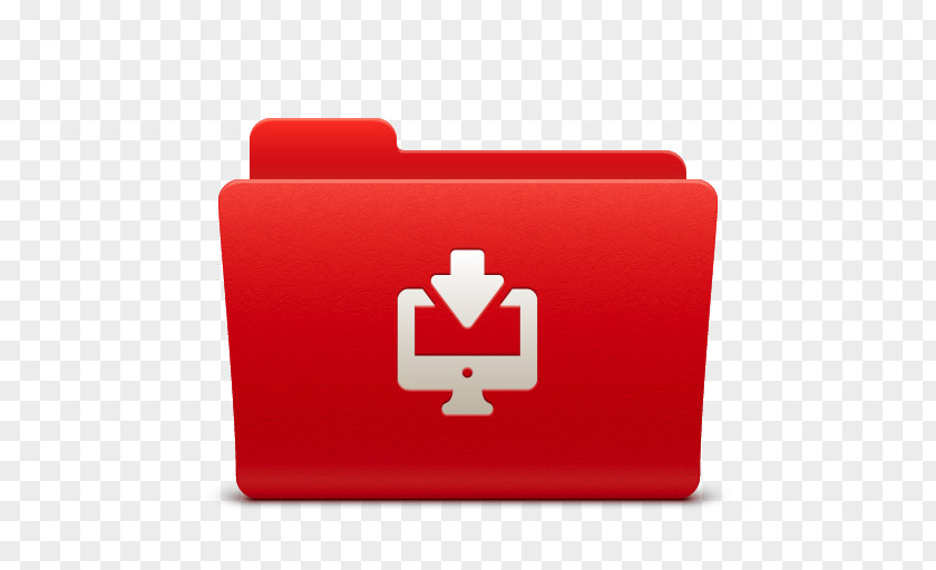 Folder Downloads Brand Red Font PNG