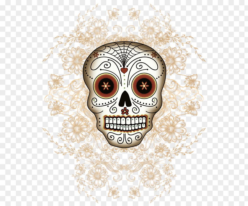 Gold Skull Artwork Calavera Day Of The Dead Mexican Cuisine Art PNG