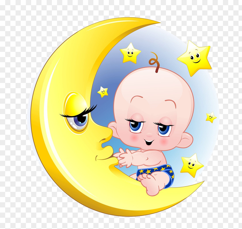 Moon Baby Infant Child Cartoon PNG