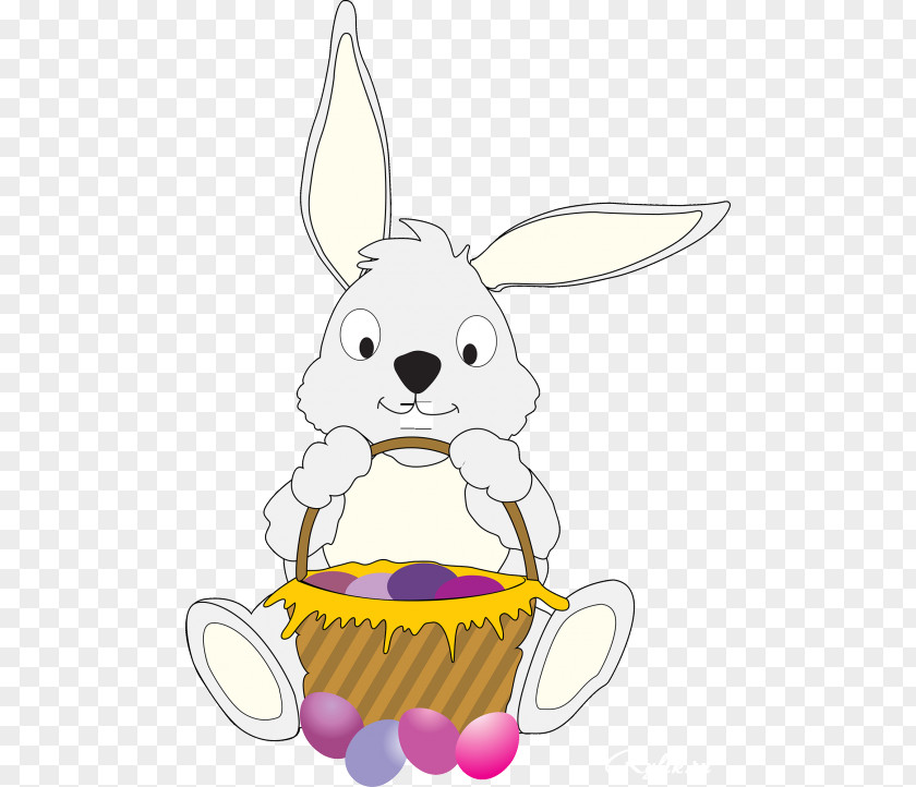 Colorful Happy Easter Bunny Domestic Rabbit Egg Clip Art PNG