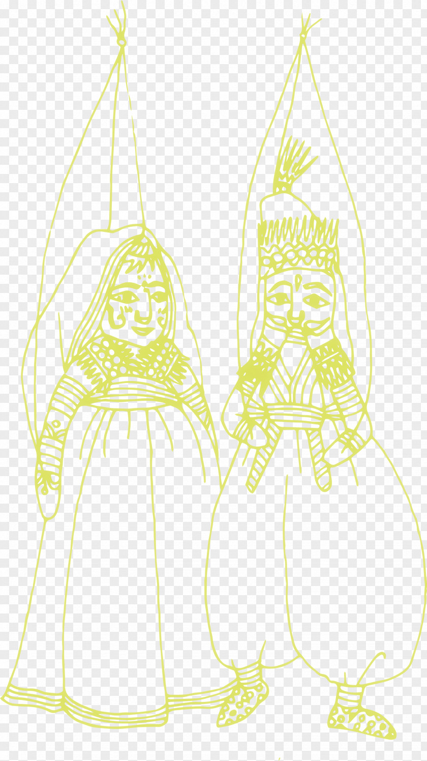Sketch Line Art Pattern Yellow Character PNG