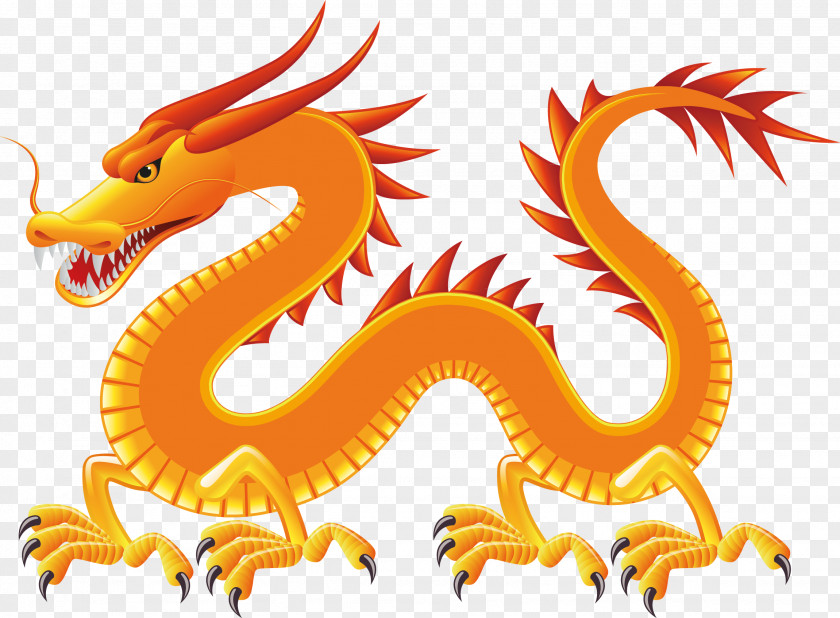 Dragons Vector Decoration Design Chinese Dragon Yellow Illustration PNG