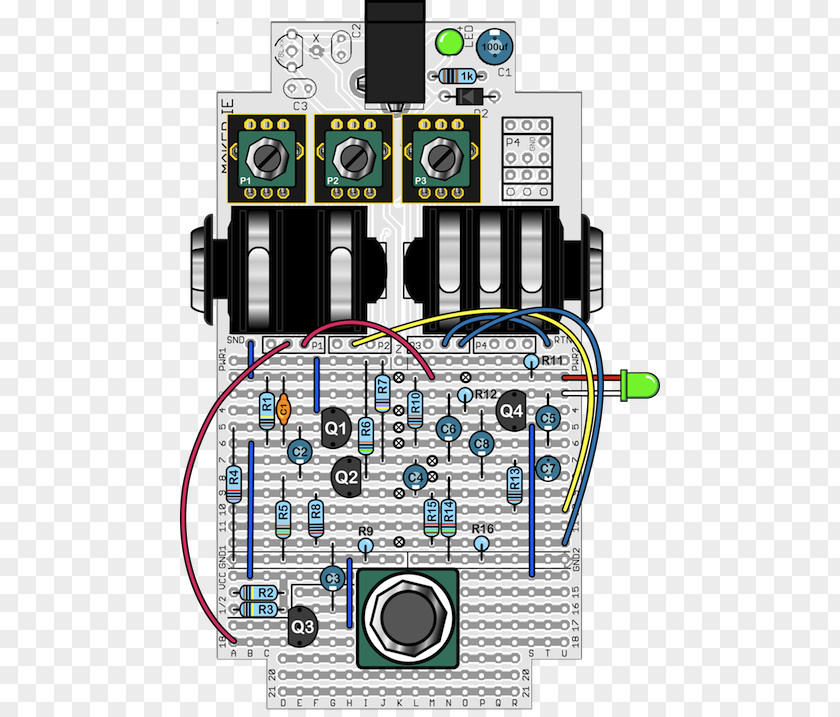 Di Circuit Board Effects Processors & Pedals Wiring Diagram Guitar Microcontroller PNG