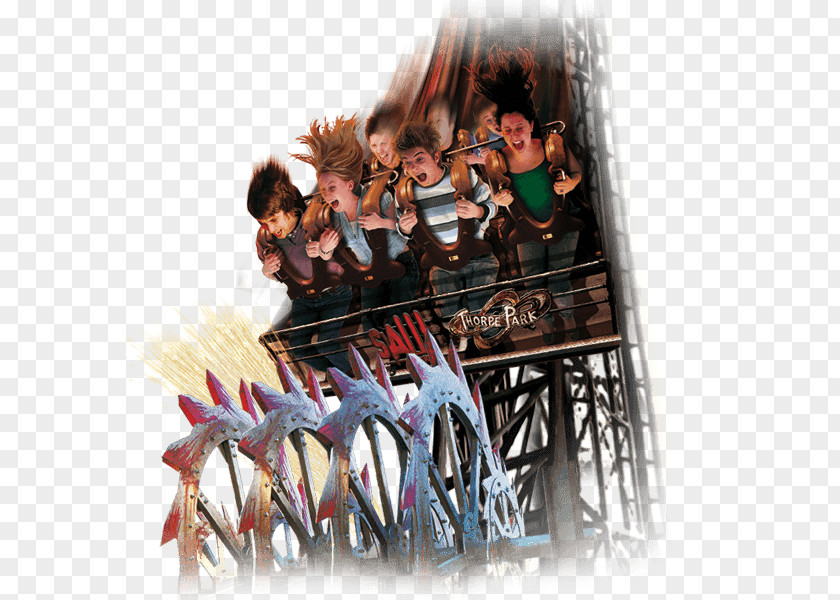 Montanha Russa Thorpe Park Roller Coaster Horror Saw Monster PNG