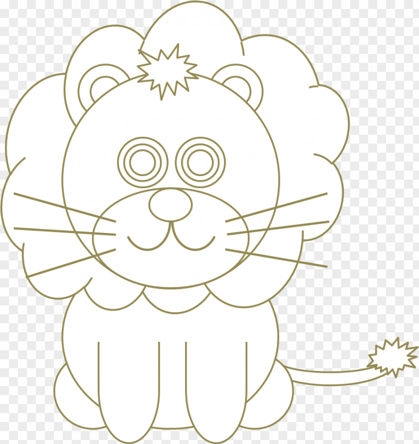 Lion Outline Floral Design Visual Arts White PNG