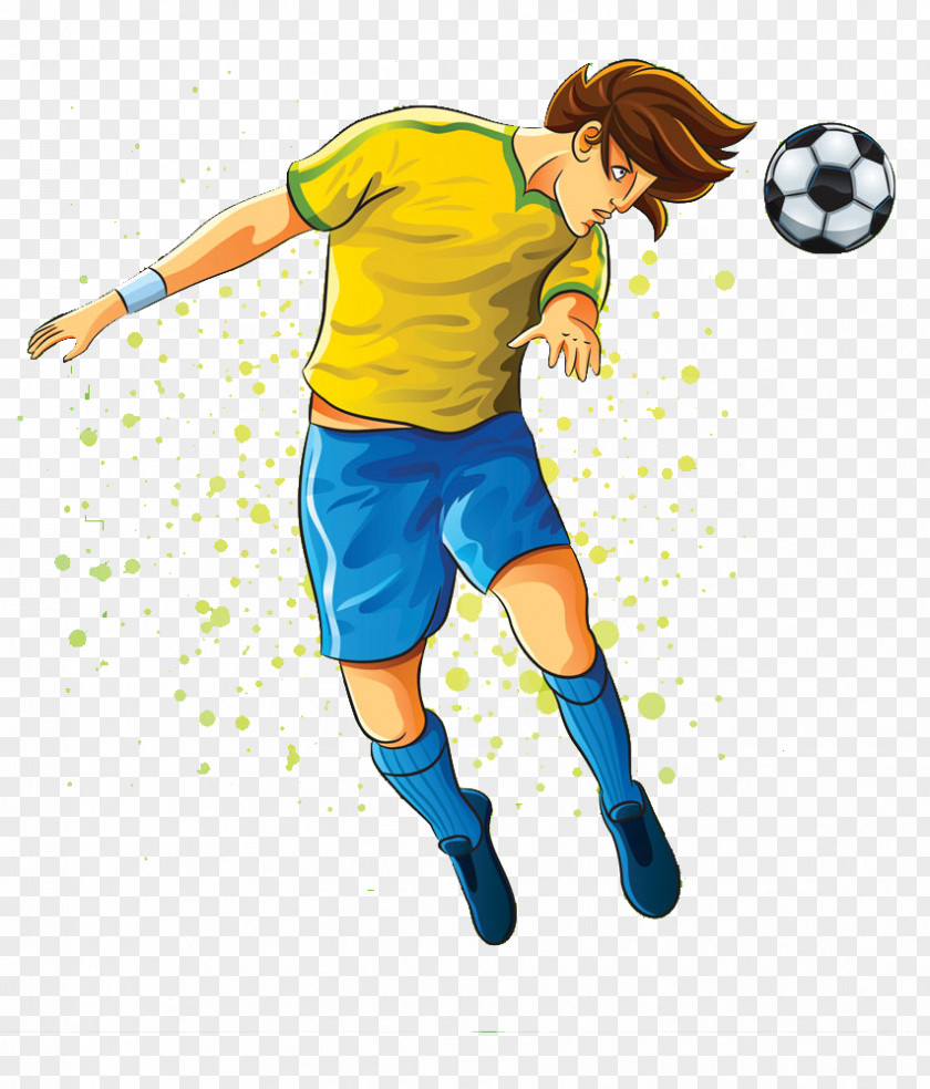 Hand-painted Footballer 2014 FIFA World Cup Goal Football Player PNG