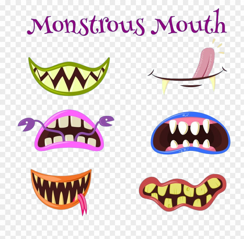Cartoon Cute Monster Mouth Clip Art PNG
