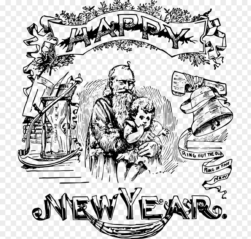 2 Years Old Father Time Baby New Year Year's Day Clip Art PNG
