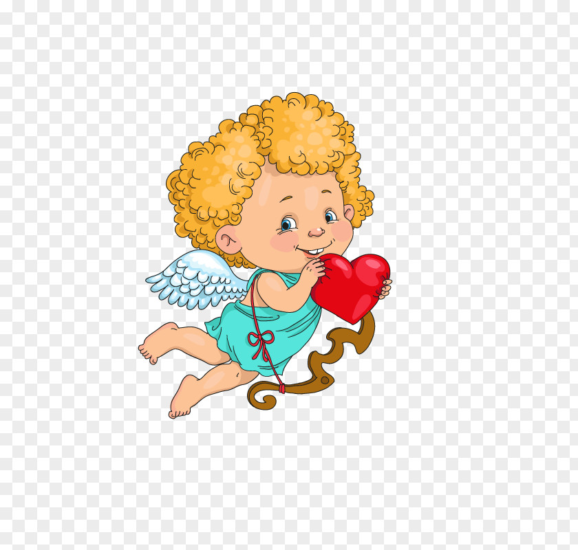 Cupid Holding Love,angel Valentines Day Heart Clip Art PNG