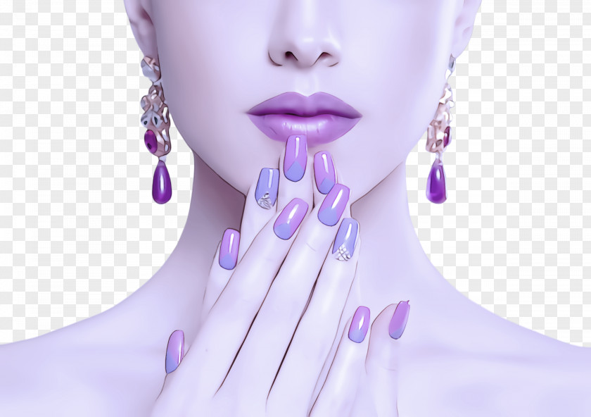 Earrings Lip Lavender PNG