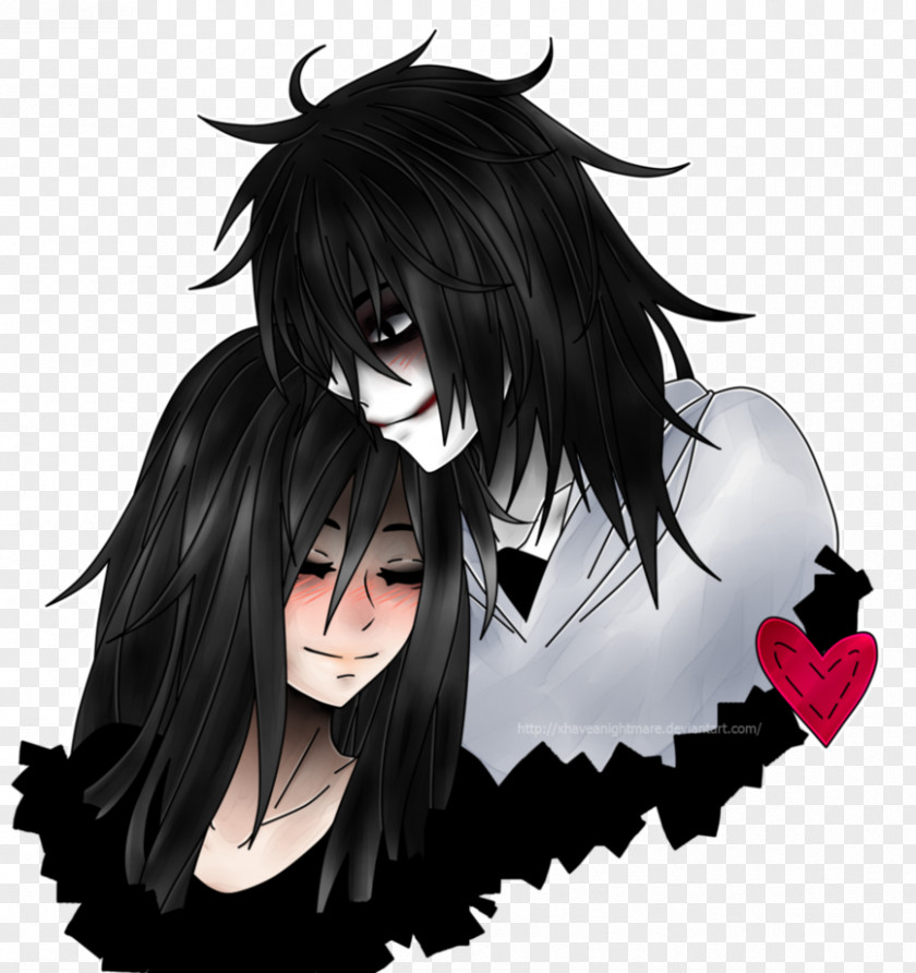 Jeff The Killer X Jane Love Battles Slenderman Creepypasta Art PNG