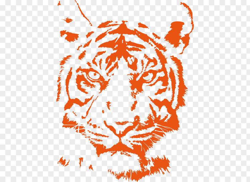 Orange Tiger Head Vector Material Lion Bengal Cat Logo PNG