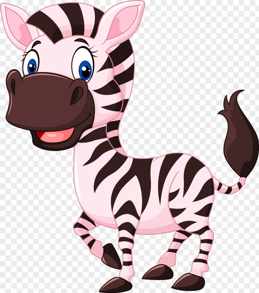 Pink Zebra Cartoon Clip Art PNG