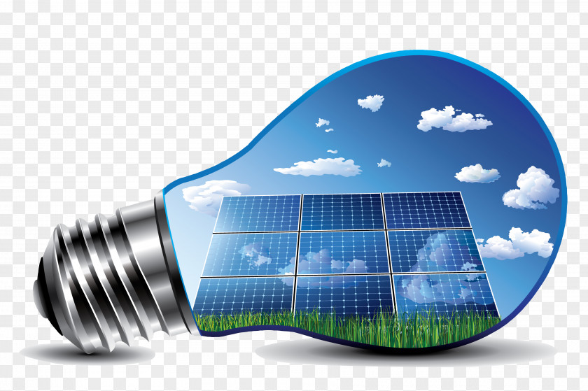Solar Incandescent Light Bulb Energy Power Panels PNG