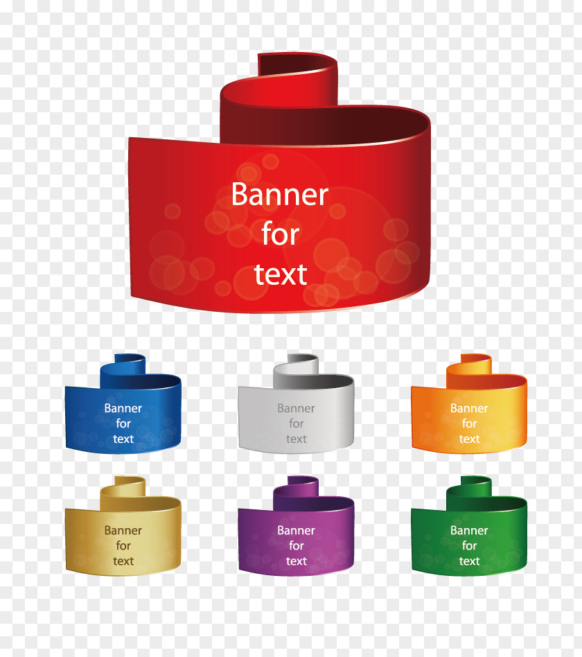 Vector Red Ribbon Banner Illustration PNG