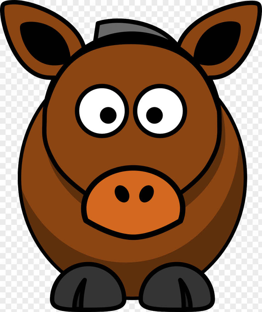Brown Boar Donkey Cartoon Horse Clip Art PNG