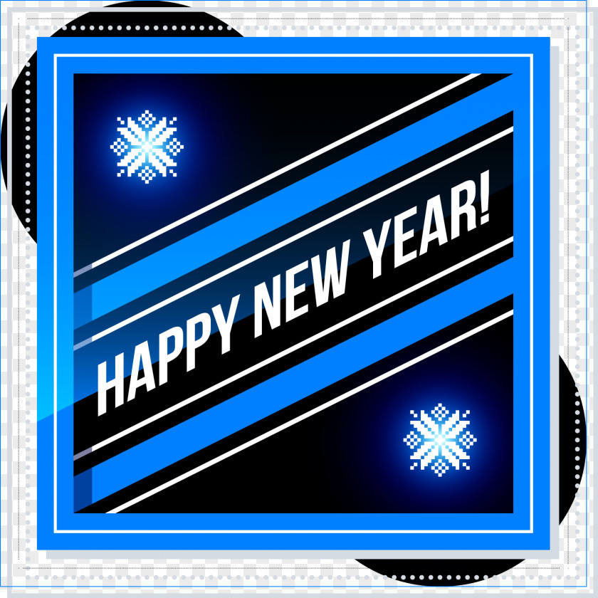 Happy New Year Card Years Day Blue PNG