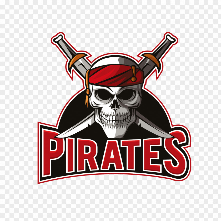 Vector Skull And Knife Piracy Logo PNG