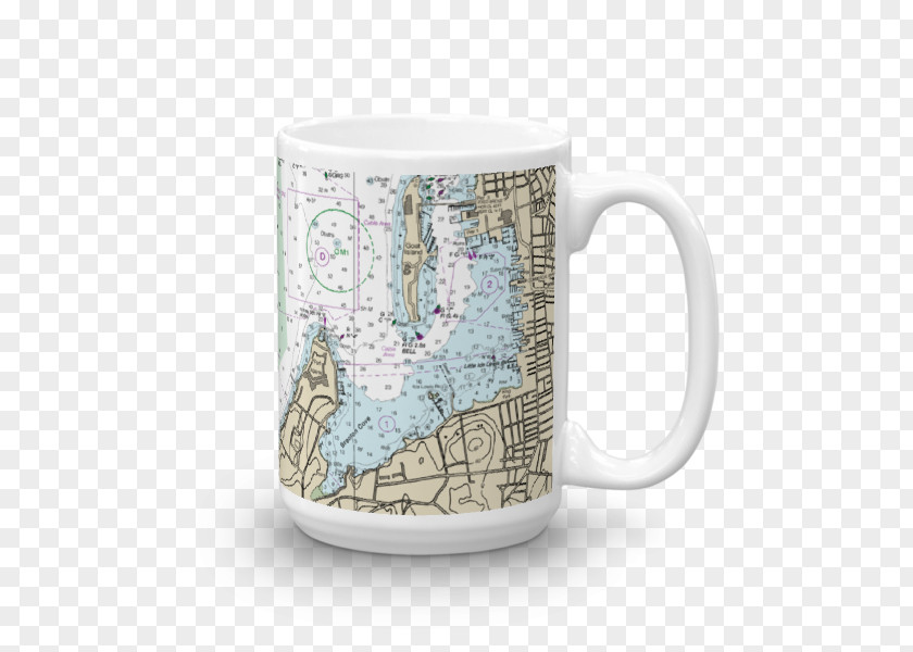 3 Mug Mockup Coffee Cup Nautical Chart Ceramic Porcelain PNG