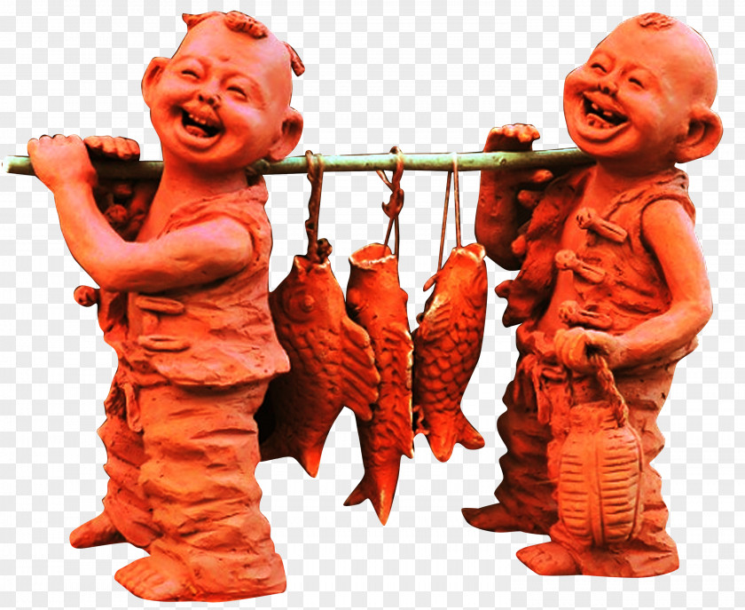 Clay Pick Fish Children Orange Juice PNG