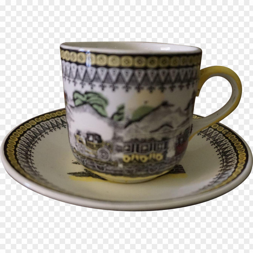 Pottery Coffee Cup Espresso Saucer Porcelain PNG