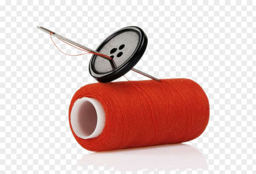 Red Sewing Needle Button Clip Art PNG