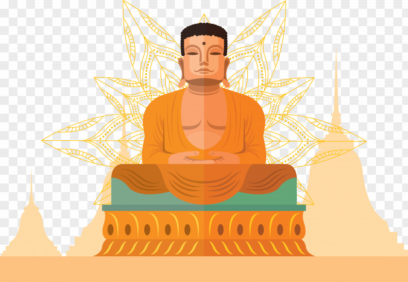 Meditation Buddha Vector Buddhism Illustration PNG