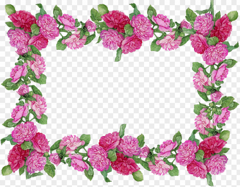 Pink Flower Border Stepmother Birthday Wish Happiness PNG