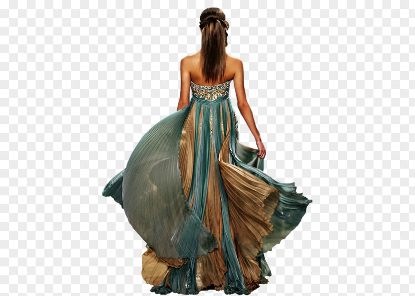 Dress Evening Gown Clothing Teal PNG