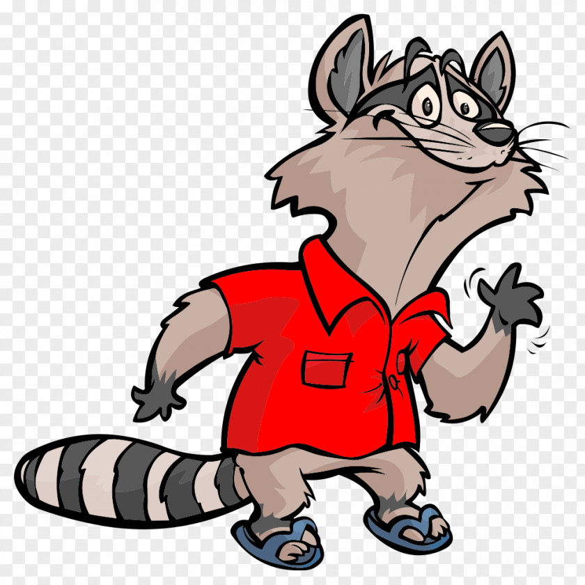 Happy Raccoon Cartoon Clip Art PNG